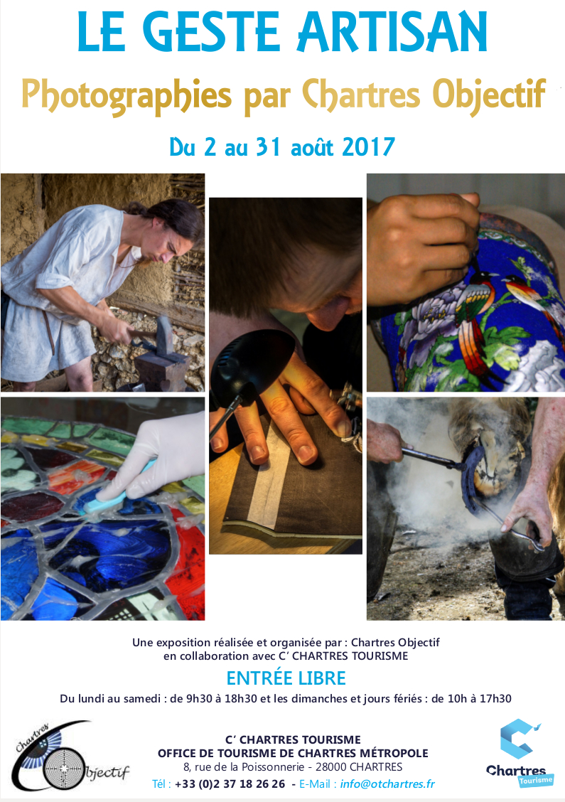 Chartres Objectif expose « le geste artisan » à l’office de tourisme de Chartres