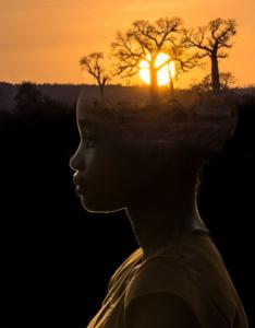 165 Béatrice Dumont - Jeune fille aux baobabs